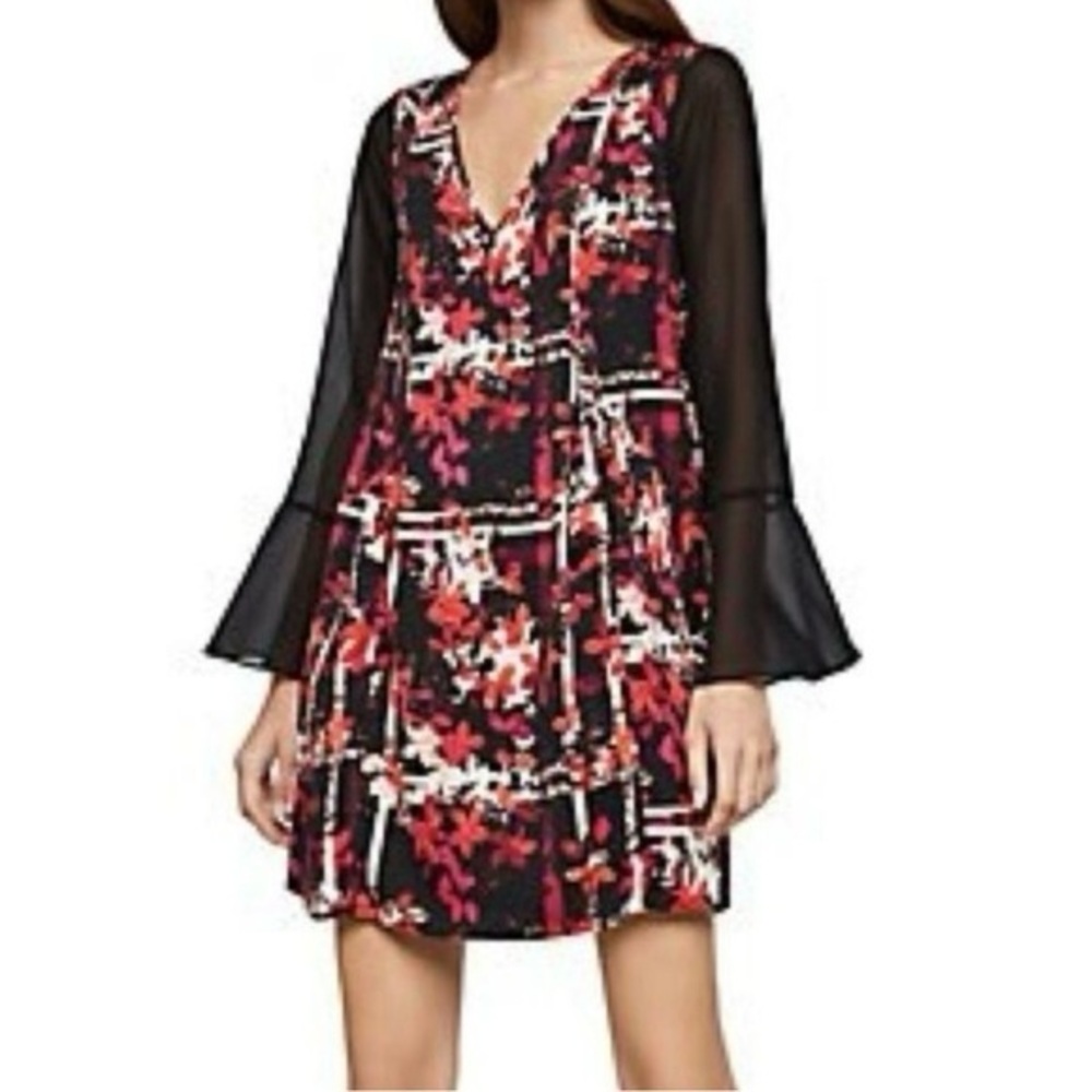 BCBGeneration floral flowy red and black dress medium